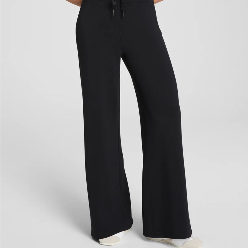 SPANX Black Wide Leg Airessentials Pants with Drawstring Waist Petite Small New